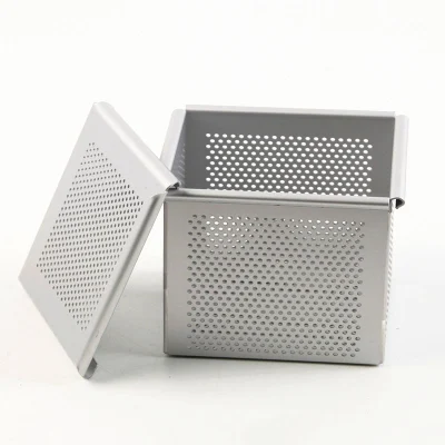 Mini cubo quadrado de alumínio perfurado Pullman Pão de lata Torrada Sanduíche Pão Bolo Lata de cozimento com tampa